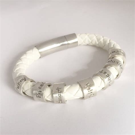 White Leather Bracelet 